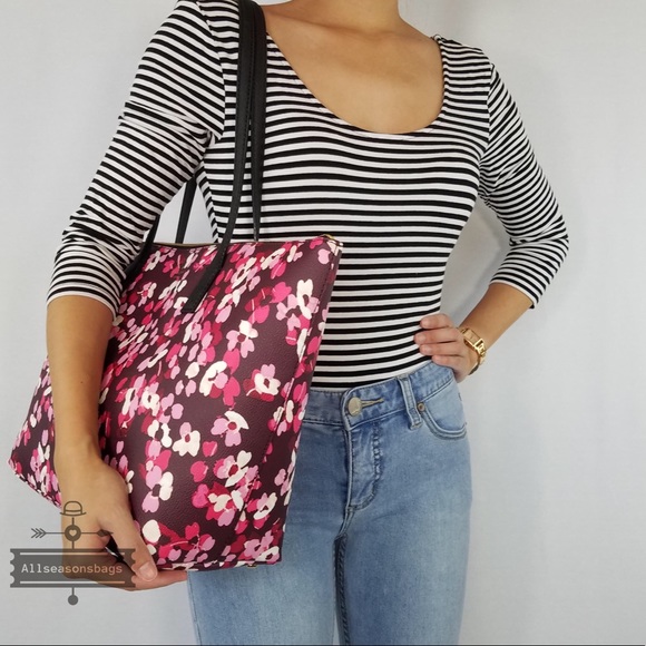 Kate Spade Nyssa Lane Cherry Floral Tote NWT Bag - Picture 2 of 8
